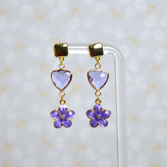 Boucles d'oreilles - Cristal de lavande