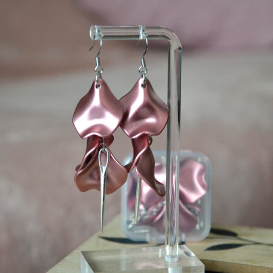 Boucles D'oreilles - Pétales d'aiguille - Éclat Poudré