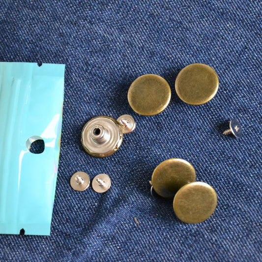 Boutons Jeans - à visser - Or vieilli 17mm