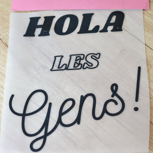 Transferts thermocollants - Hola les gens! noir