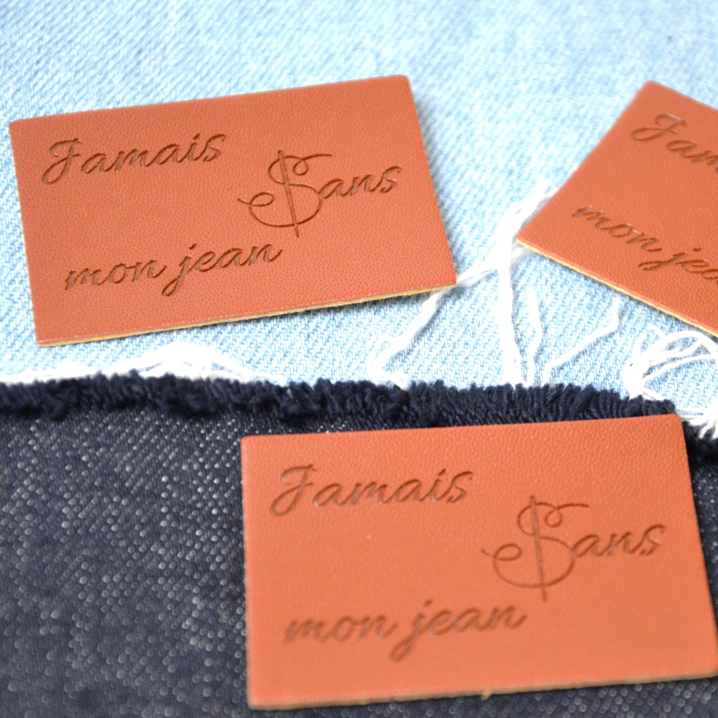 Etiquette Simili Cuir Jamais Sans Mon Jean Etiquettes