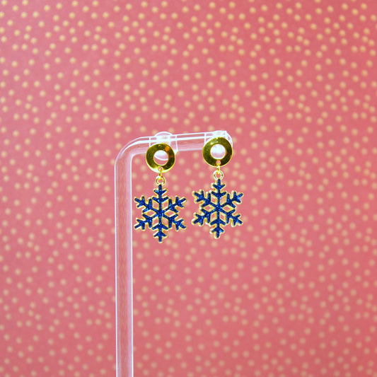 Boucles d'oreilles - Flocons bleu