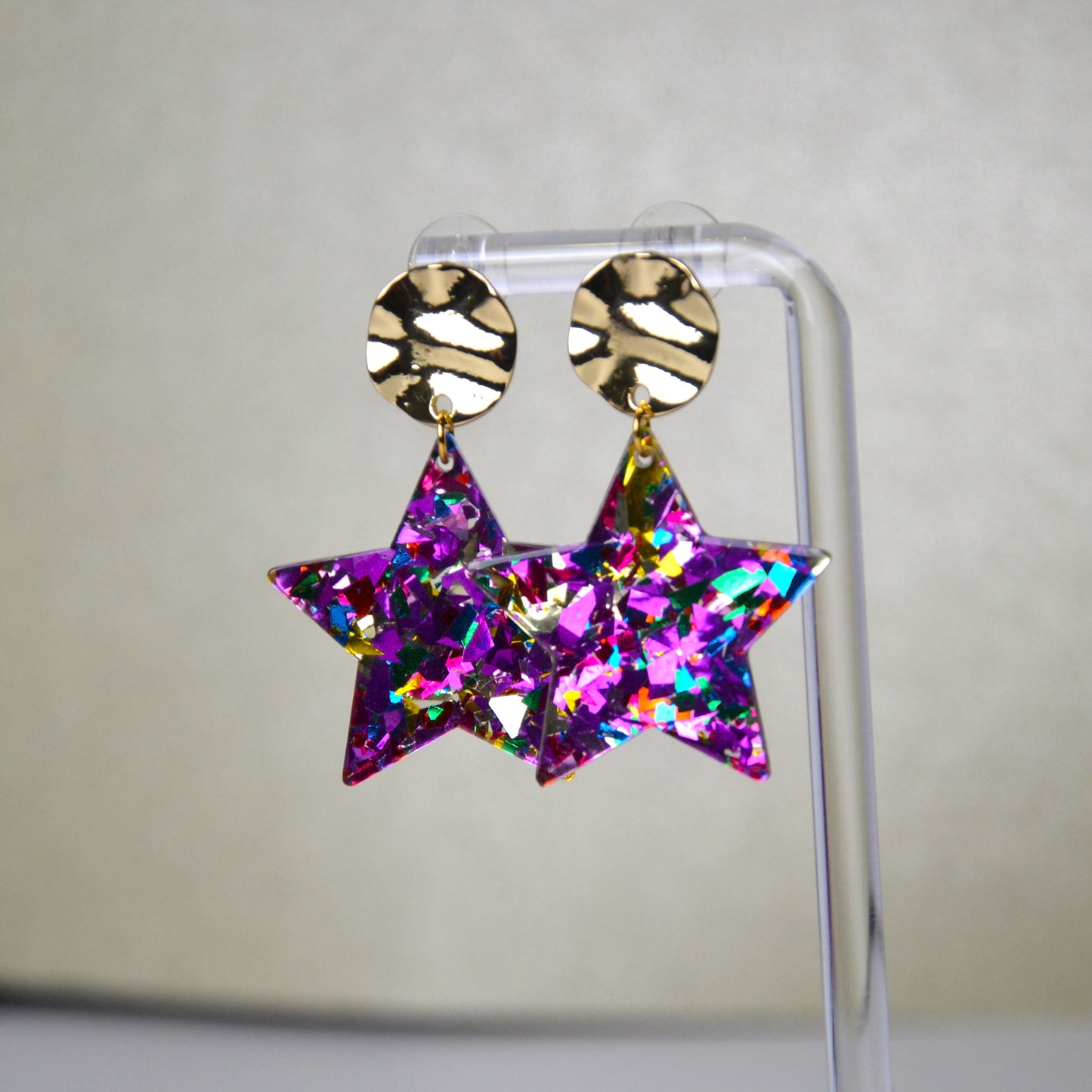 Boucles d'oreilles - Étoiles paillettes