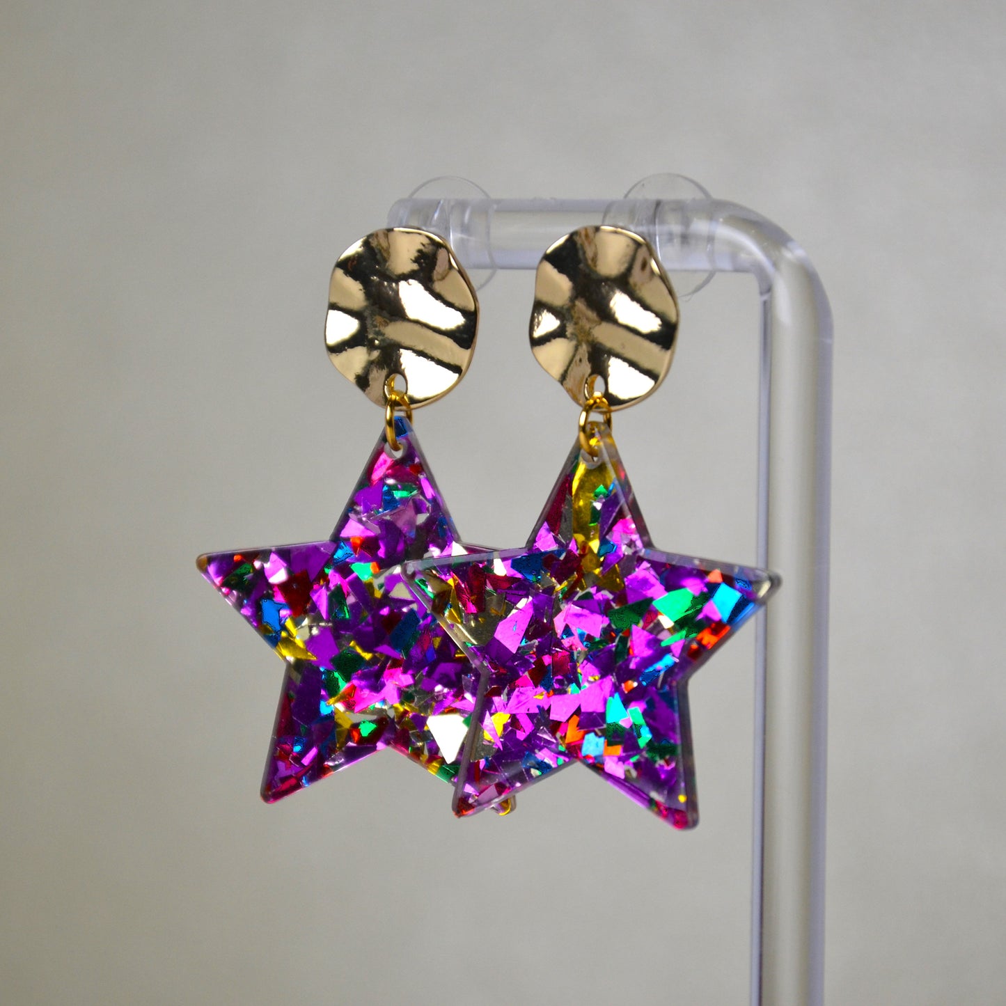 Boucles d'oreilles - Étoiles paillettes
