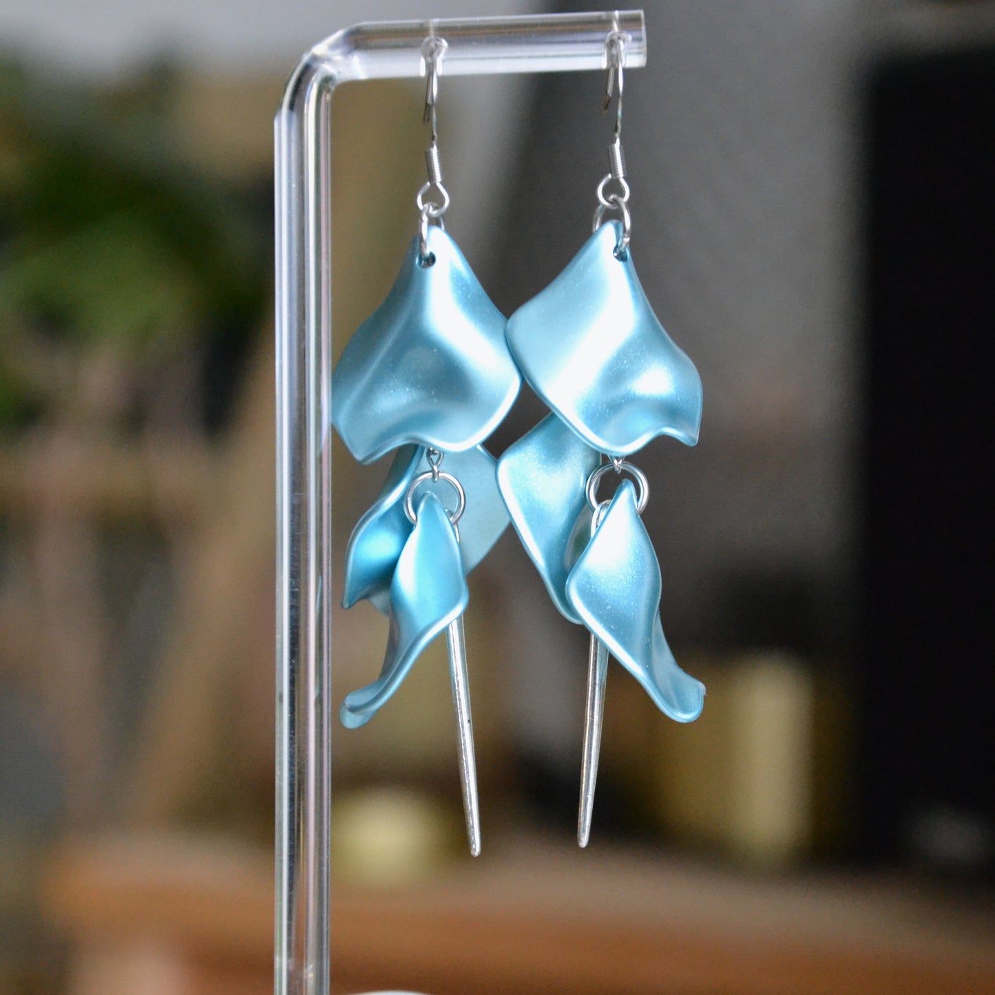 Boucles D'oreilles - Pétales d'aiguille - Océan