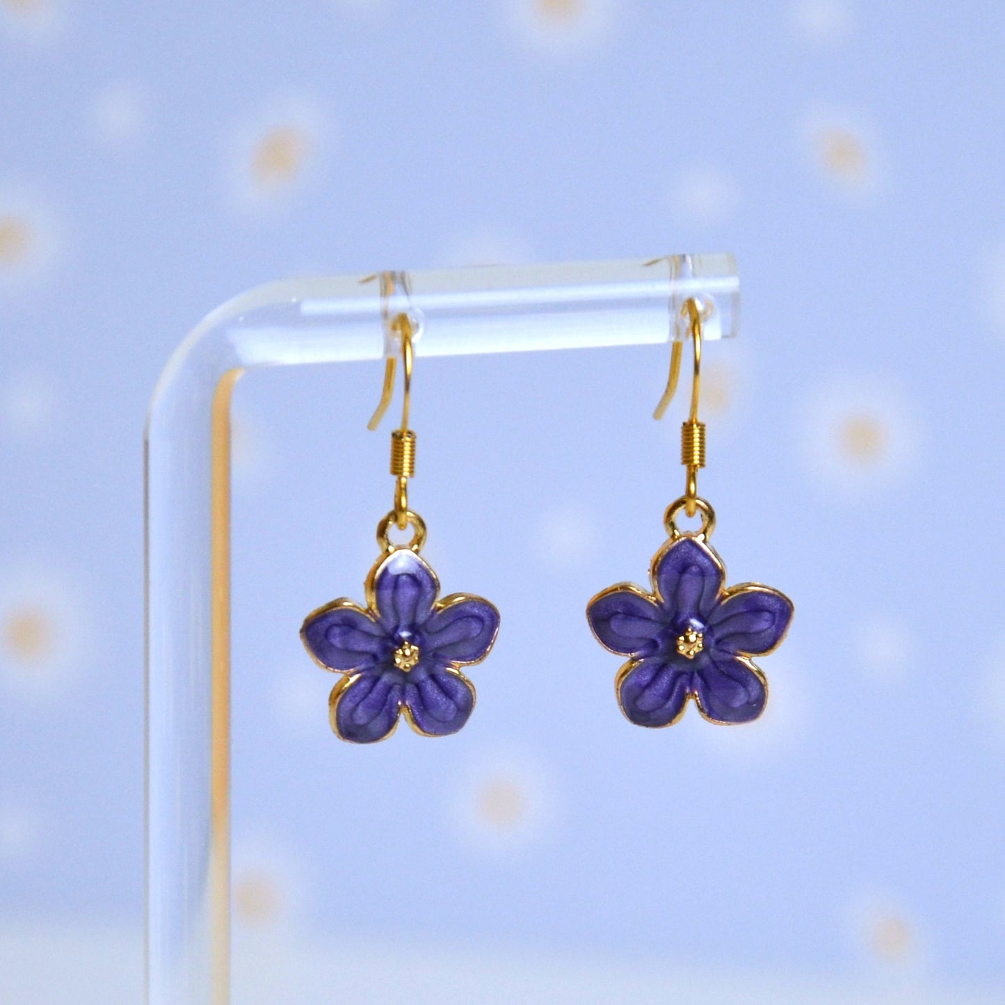Boucles d'oreilles - Fleur simple dorée