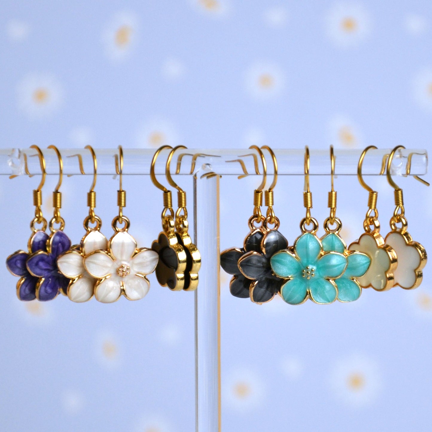 Boucles d'oreilles - Fleur simple dorée