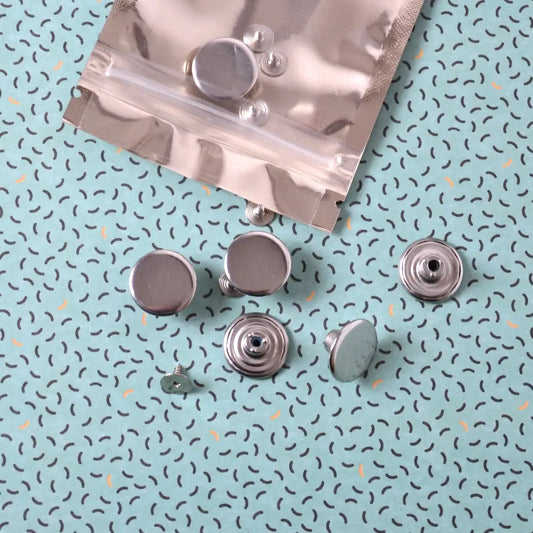 Boutons Jeans À Visser Argenté 17Mm