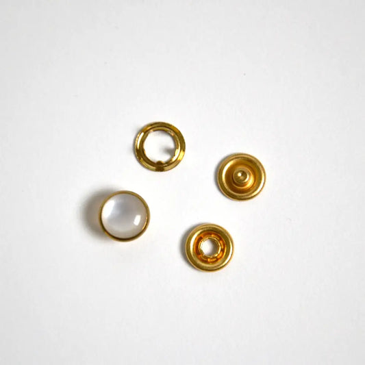 Boutons Pressions - Nacrés En Laiton Doré 10 Mm