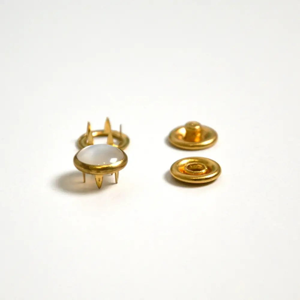 Boutons Pressions - Nacrés En Laiton Doré 10 Mm