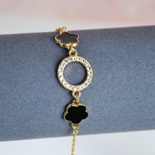 Bracelet Élégance Florale - Acier inoxydable doré