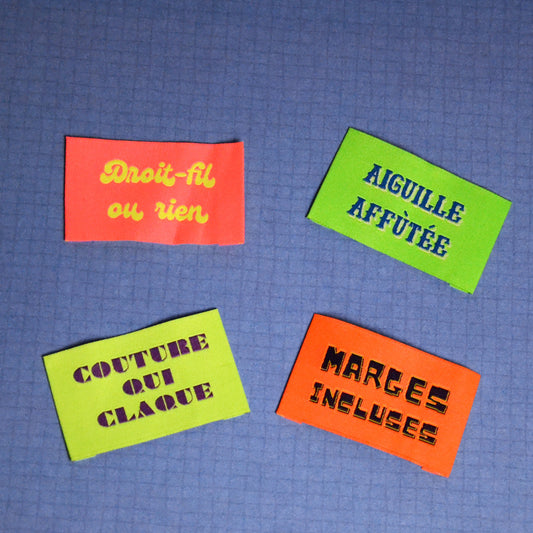 Étiquettes à coudre - "Fluo"
