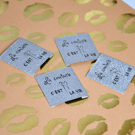 Étiquettes à coudre - La couture c'est la vie! - Argent