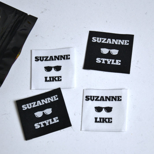 Étiquettes à coudre - Suzanne black and white