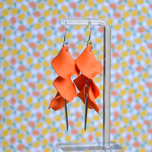 Boucles D'oreilles - Pétales d'aiguille - orange