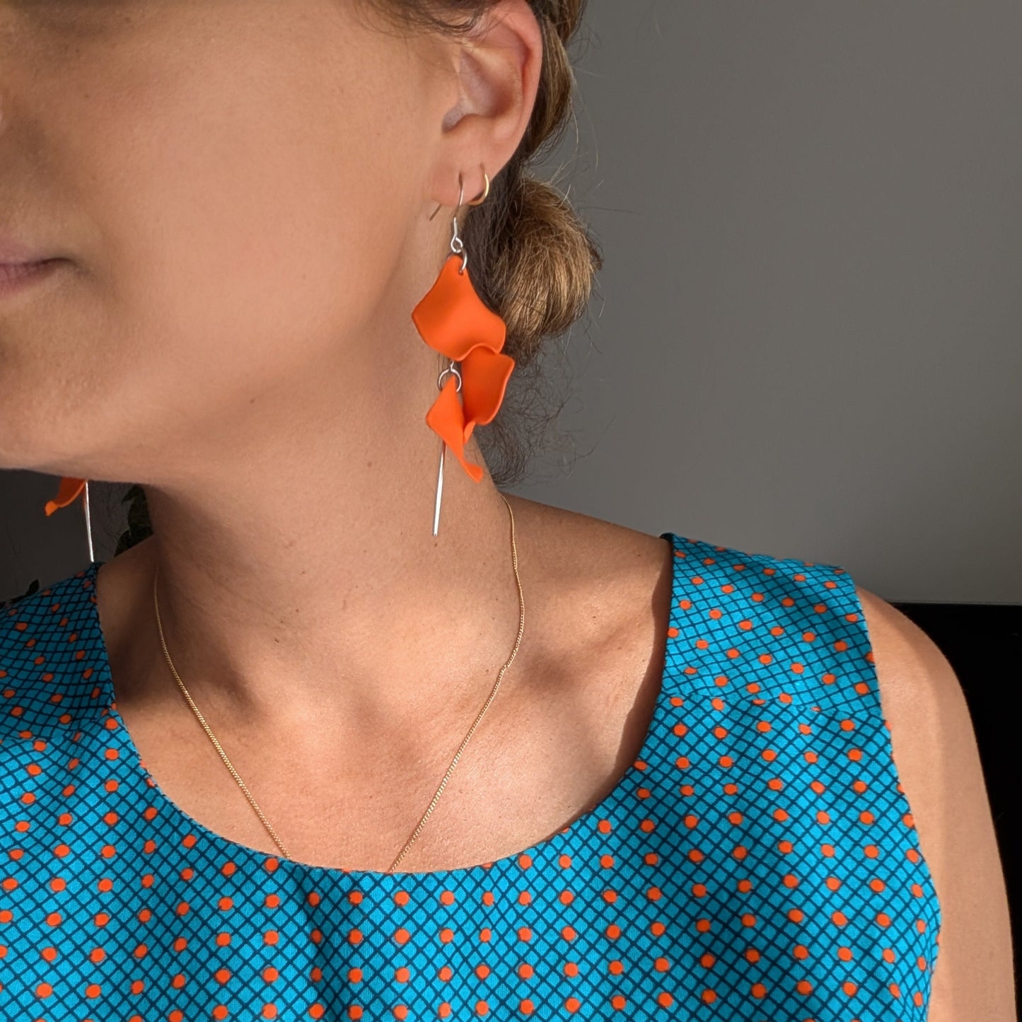 Boucles D'oreilles - Pétales d'aiguille - orange