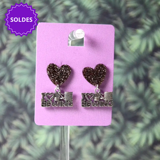 Boucles d'oreilles - I love sewing