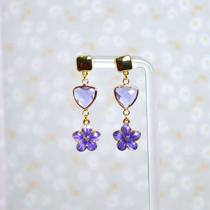 Boucles d'oreilles - Cristal de lavande