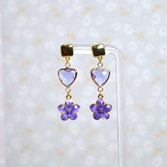 Boucles d'oreilles - Cristal de lavande