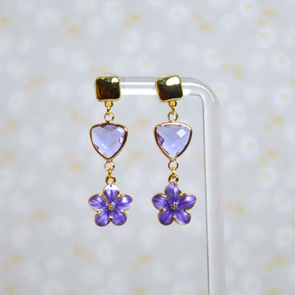 Boucles d'oreilles - Cristal de lavande