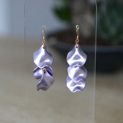 Boucles d'oreilles - Pétales chaine dorée