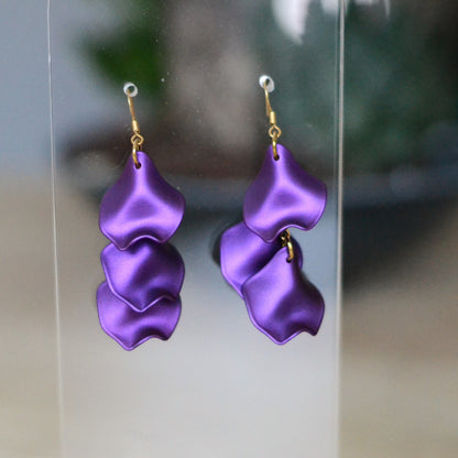 Boucles d'oreilles - Pétales chaine dorée