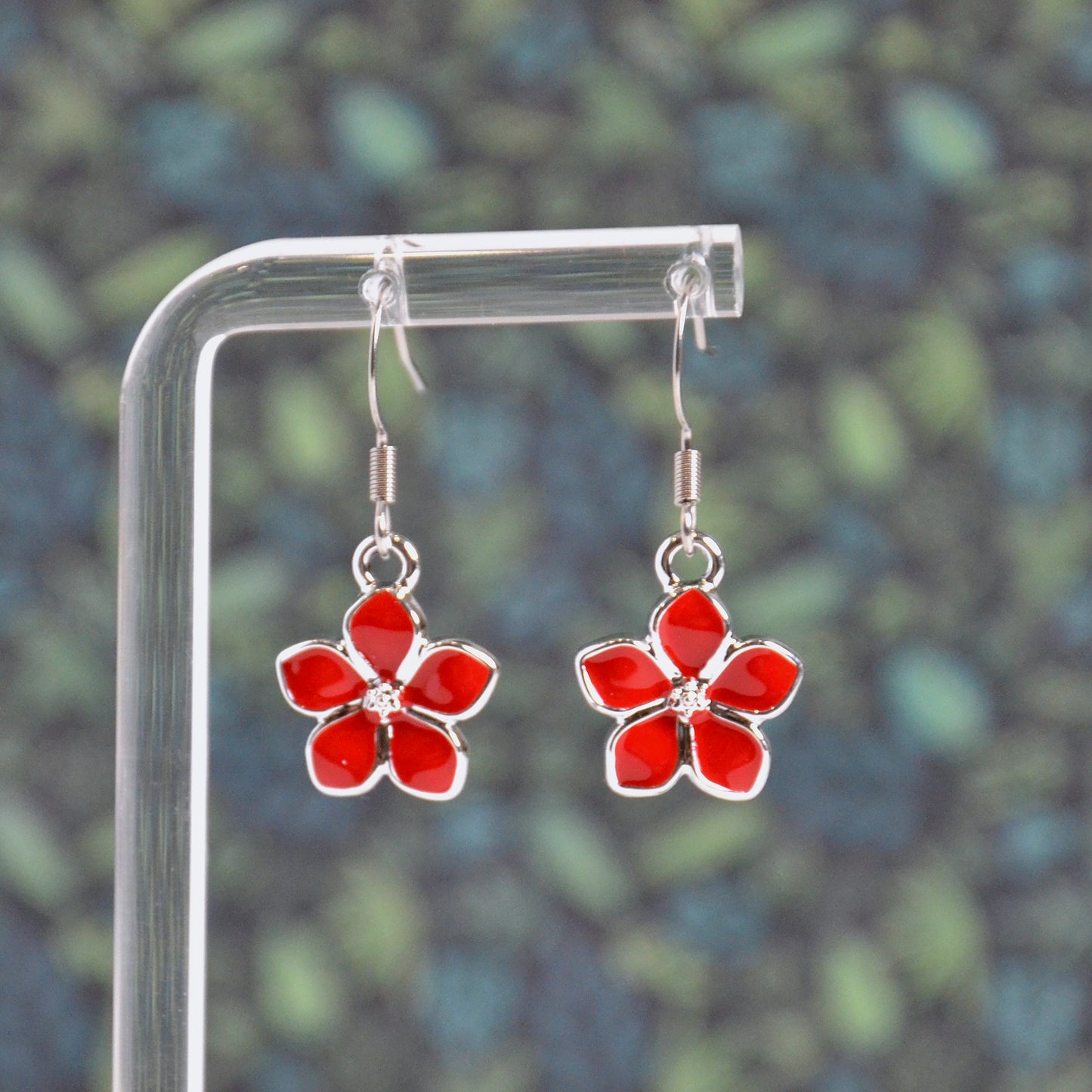 Boucles d'oreilles - fleur simple argentée