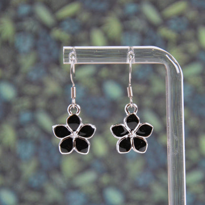 Boucles d'oreilles - fleur simple argentée