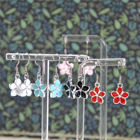 Boucles d'oreilles - fleur simple argentée