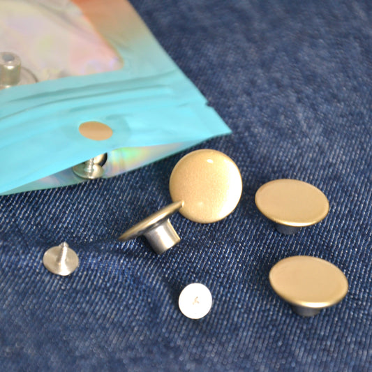 Boutons Jeans - à visser - Doré mat 17mm