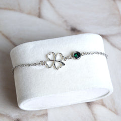 Bracelet Lucky – Acier Inoxydable Argenté 🍀