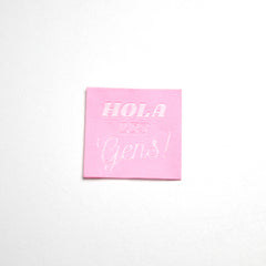 Étiquettes à coudre - HOLA Les Gens ! - Rose bébé