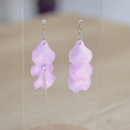 Boucles D'oreilles - Pétales d'aiguille - Parme translucide