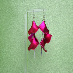 Boucles d'oreilles - Pétales d'aiguille - Fuchsia