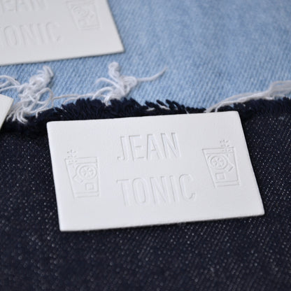 Jacron/Étiquette simili cuir - Jean tonic