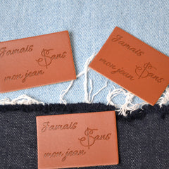 Jacron/Étiquette simili cuir - Jamais sans mon jean