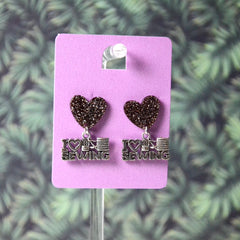 Boucles d'oreilles - I love sewing