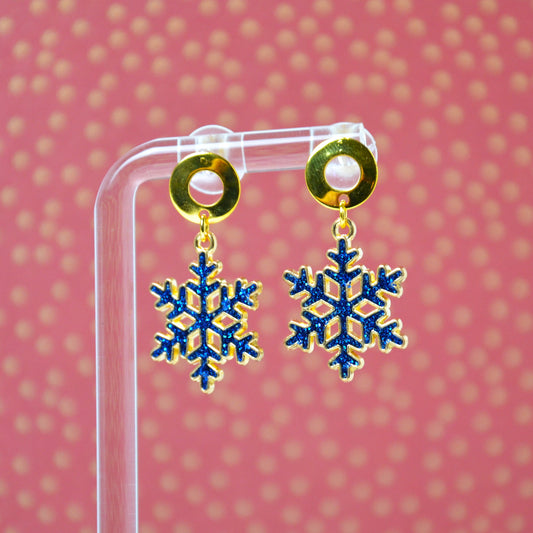 Boucles d'oreilles - Flocons bleu