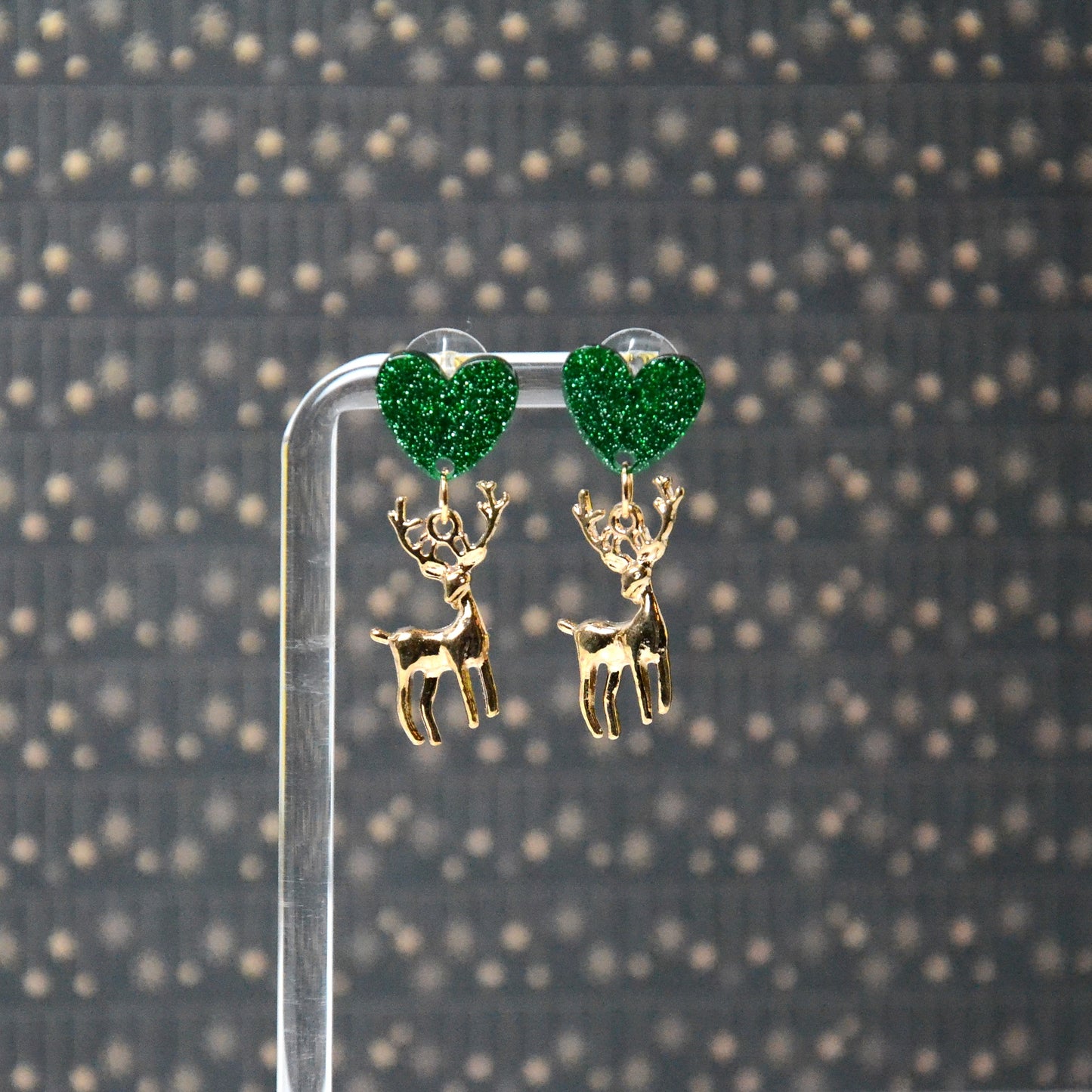 Boucles d'oreilles - Cerf vert