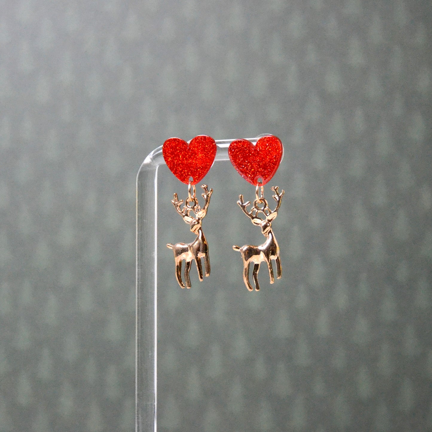 Boucles d'oreilles - Cerf rouge