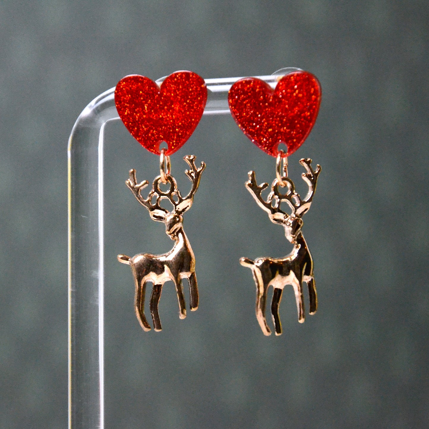 Boucles d'oreilles - Cerf rouge