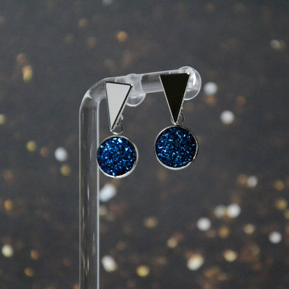 Boucles d'oreilles - Sphère holographique - bleu