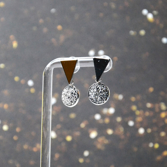 Boucles d'oreilles - Sphère holographique - argent