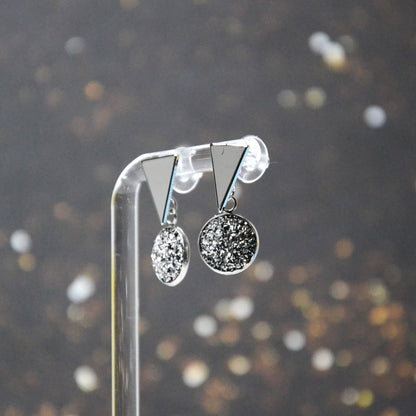 Boucles d'oreilles - Sphère holographique - argent