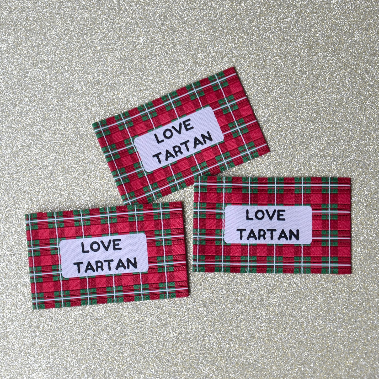 Étiquettes à coudre - Love tartan