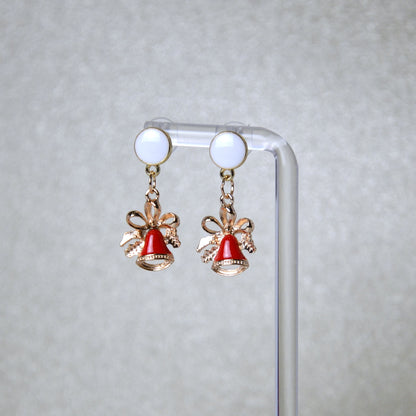 Boucles d'oreilles - Clochettes de noël - blanc