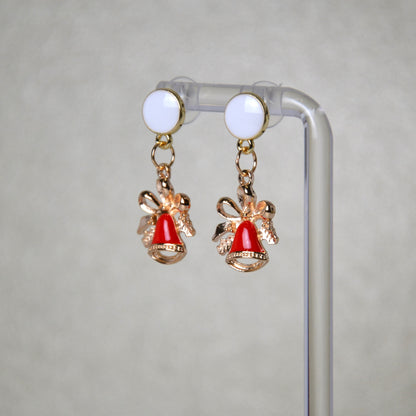 Boucles d'oreilles - Clochettes de noël - blanc