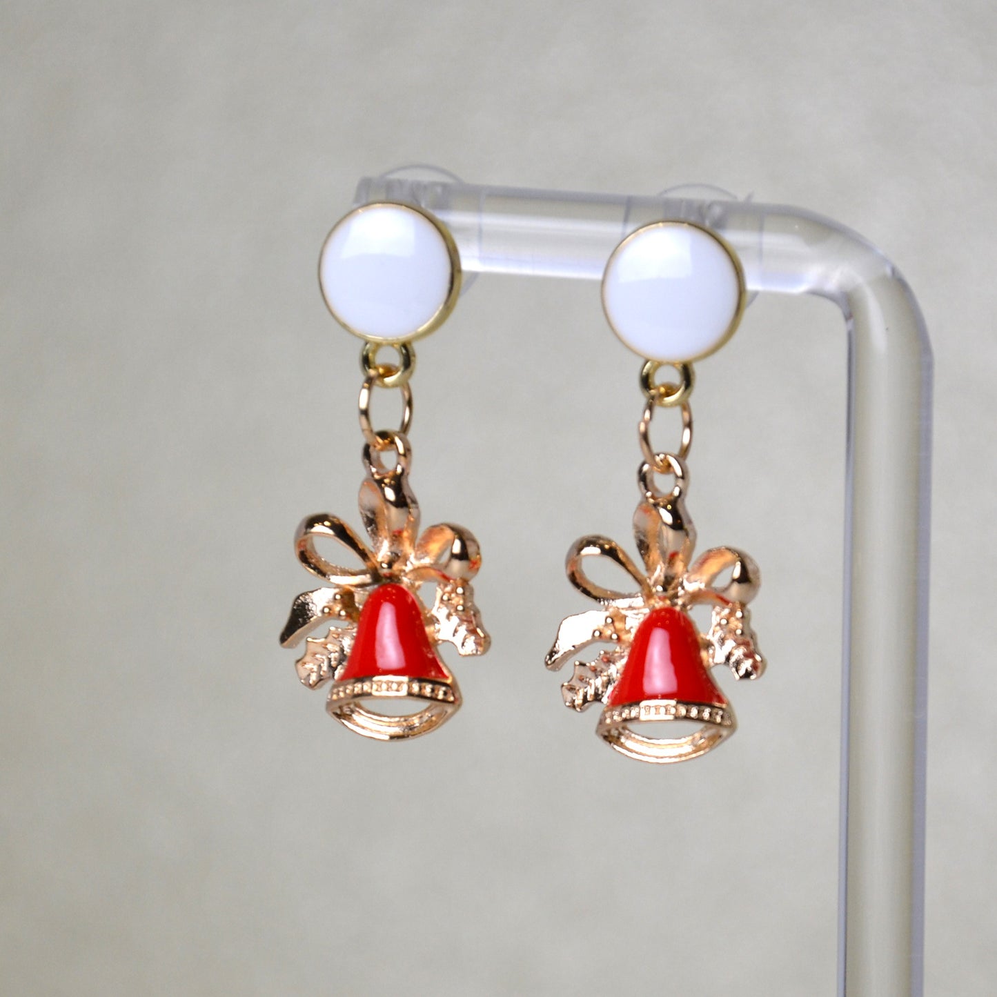 Boucles d'oreilles - Clochettes de noël - blanc