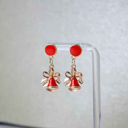 Boucles d'oreilles - Clochettes de noël - rouge