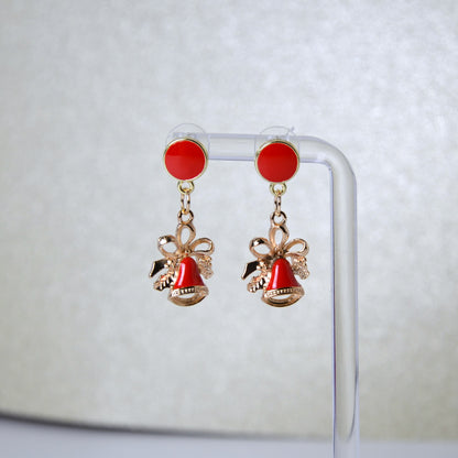 Boucles d'oreilles - Clochettes de noël - rouge